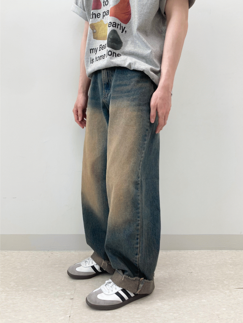 Western vintage wide pants (1 color)