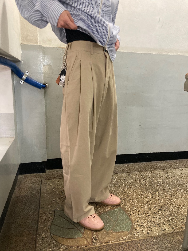 [Best / 주문폭주] Karry two tuck cotton pants (3 color)